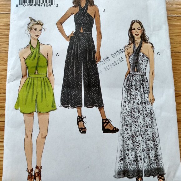 Vogue Romper Jumpsuit Sewing Pattern Plus Size 14-22 Halter Neckline 9259 - Picture 5 of 16